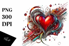 Red 3D Heart, Transparent PNG Product Image 1