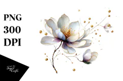 Magnolia with Golden Insertions, High-Res PNG Product Image 1