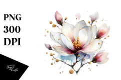 Magnolia with Golden Insertions, High-Res PNG Product Image 1