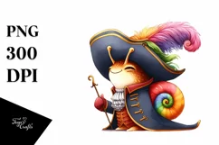 Colorful Snail Musketeer Suit | Sublimation Clipart Product Image 1
