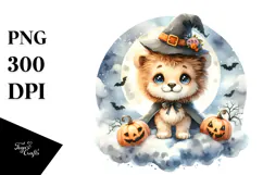 Cute Baby Lion, Halloween Theme, PNG Product Image 1