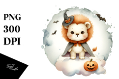Cute Baby Lion, Halloween Theme, PNG Product Image 1