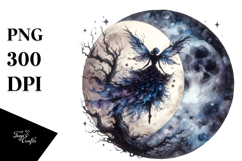 Gothic Fairy on the Moon PNG Product Image 1