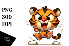 Silly Cartoon Tiger with Silly Smirk PNG Product Image 1
