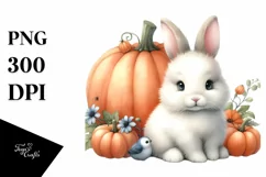 Quirky Baby Bunny Pumpkin Clipart Product Image 3