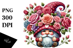 Detailed Valentines Gnome PNG Product Image 1