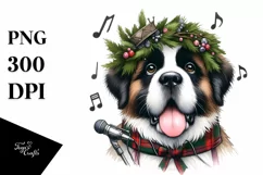 Punk Singer Saint Bernard Caricature Wreath Product Image 3