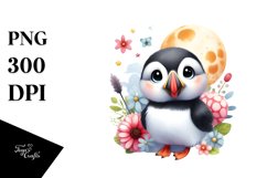 Colorful Puffin Flowers Clipart Product Image 1