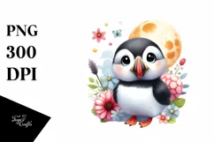 Colorful Puffin Flowers Clipart Product Image 1