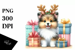 Enthusiastic Baby Shetland Sheepdog PNG Product Image 1