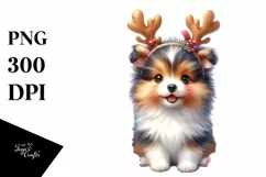 Enthusiastic Baby Shetland Sheepdog PNG Product Image 1