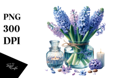 Hyacinth Jar Watercolor Clipart Product Image 1