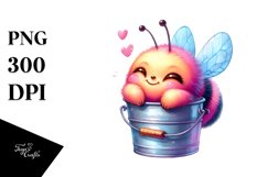 Cute Baby Bee with Bucket PNG Product Image 1