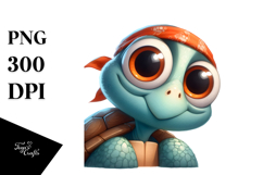 Playful Cartoon Turtle Dancing PNG Product Image 1