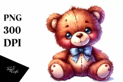 Vibrant Baby Plush Bear | Sublimation | Clipart Product Image 1