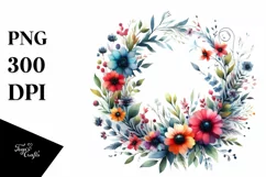 Vibrant Wreath Wild Flowers | Clipart Product Image 1