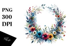Vibrant Wreath Wild Flowers | Clipart Product Image 1