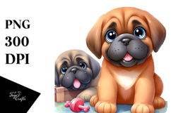 Watercolor Baby Mastiff Cartoon, Transparent PNG Product Image 1