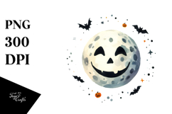 Funny Full Moon Halloween Clipart PNG Product Image 1