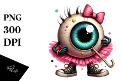 Eyeball Monster with Tutu, Transparent PNG Product Image 1