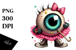 Eyeball Monster with Tutu, Transparent PNG Product Image 1