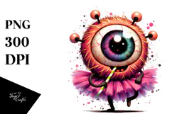 Funny Eyeball Monster Rocking Tutu PNG Product Image 1