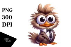 Cartoony Bird with Bow Tie, Transparent PNG Product Image 1