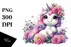 Cute Baby Unicorn Smiling | Sublimation Clipart Product Image 3