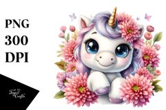 Cute Baby Unicorn Smiling | Sublimation Clipart Product Image 3