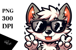 Playful Wolf with Oversized Sunglasses Product Image 1