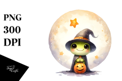 Cute Baby Frog, Halloween Theme, PNG Product Image 1