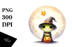 Cute Baby Frog, Halloween Theme, PNG Product Image 1