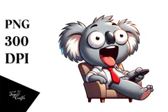 Silly Cartoon Koala Casually Sitting PNG Product Image 1
