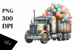 Vintage Semi Truck Balloons Product Image 1