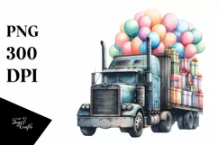 Vintage Semi Truck Balloons Product Image 3