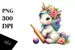 Cute Baby Unicorn Cricket | Sublimation | Clipart Product Image 1