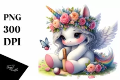 Cute Baby Unicorn Cricket | Sublimation | Clipart Product Image 1
