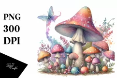 Detailed Pastel Magical Mushroom, Transparent PNG Product Image 3