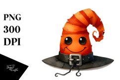 Funny Watercolor Halloween Hat Sublimation Clipart Product Image 3