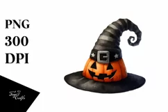 Funny Watercolor Halloween Hat Sublimation Clipart Product Image 3