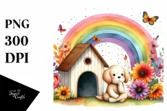 Colorful Dog House Watercolor Product Image 3