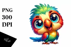 Colorful Small Baby Parrot | Sublimation | Clipart Product Image 3