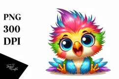 Colorful Small Baby Parrot | Sublimation | Clipart Product Image 3