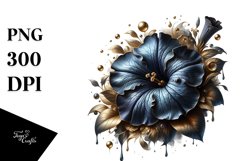 Golden Shiny Petunia Round Wood Splash Clipart Product Image 1