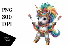 Baby Unicorn in Samba Dancer's Costume, PNG Image Product Image 3