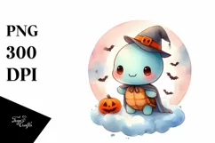 Cute Baby Turtle Halloween PNG Product Image 1