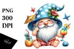 Whimsical Gnome Cocktail Beachwear PNG Product Image 1