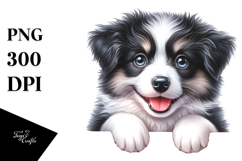 Watercolor Baby Border Collie Cartoon, Transparent PNG Product Image 1