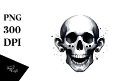 Washed Watercolor Skull, High-Res PNG Product Image 1