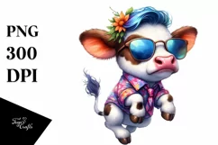 Contempt Cow with Cool Haircut, PNG Product Image 1